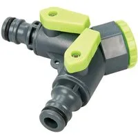 2-Wege Verteiler 2-Wege-Wasserhahn-Verteiler 3/4 Zoll BSP auf 1/2 Zoll