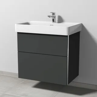 Sanipa 3way Waschtischunterbau zu Laufen Pro S Waschtisch mit 2 Auszügen, Graphit-Matt BP7681B