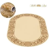 Belle Arti Teppich Luxus Teppich Wohnzimmer Barock schwarz gold beige oder rot kurzflor, Rechteckig, flauschig