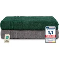 Komfortec Saunatuch Frotte aus 100% Baumwolle, Frottee (Packung, 2-St), 80x200 Saunatücher set XXL, Weich, Schnelltrocknend