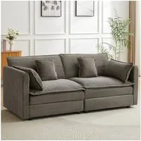 Jiexi Wohnlandschaft Modulares Sofa Kord Ecksofa Wohnlandschaft flexibel L- & U-Form