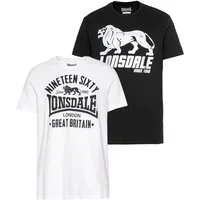 Lonsdale T-Shirt BYLCHAN (Packung, 2er-Pack) Kurzarm, mit Rundhalsausschnitt, aus Baumwolle, schmal geschnitten