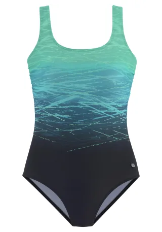 LASCANA - Badeanzug B black-green - Gr. - 38