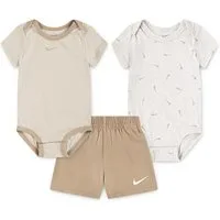 Nike Sportswear Body & Shorts NKN ESSENT STRIPE SWOOSHFETTI SET (3-tlg) dreiteiliges Set, für Babys, aus Baumwollmischung