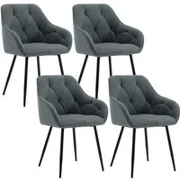 Woltu 4-Fußstuhl (Set, 4 St), Esszimmerstühle ergonomischer aus Samt