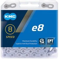 KMC Fahrradkette KMC Kette E8 EPT 6/7/8-fach 122 Glieder Silber - E-Bike Schaltungskett