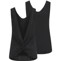 CLOUD 5IVE Tanktop CLOUD 5IVE Top mit Lochmuster und hinten offen in Wickeloptik