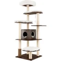 COSTWAY Kratzbaum Katzenbaum, XXL 175 x 86,5 x 86,5 cm, 6-stufig mit 1 Höhle & 5 Matten