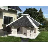 DSH DEKO SHOP HANNUSCH Vogelhaus Vogelhaus, Vogelhäuschen, Futterhaus V 20 Stein weiss