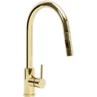wohnwerk.idee Küchenarmatur ausziehbar Wasserhahn Küche Gold Matt Gebürstet Kupfer Schwarz Chrom