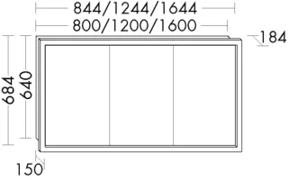 Burgbad Spiegelschrank Crono Matt 684x1644x184 Crono Matt, SPFT160PN241 SPFT160PN241