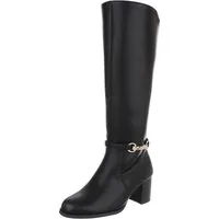 Ital-Design Elegante hohe Stiefel mit Blockabsatz und Schnalle Stiefel (90109976) Blockabsatz Stiefel in Schwarz