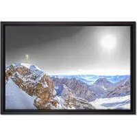 Pixxprint Leinwandbild Zugspitze im Sonnenlicht, Wanddekoration (1 St), Leinwandbild fertig bespannt, in einem Schattenfugen-Bilderrahmen gefasst, inkl. Zackenaufhänger