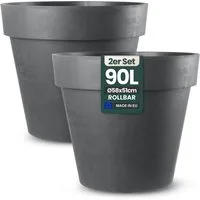 Kreher Pflanzkübel Rollbarer XXL Pflanzkübel "LIKE" Ø 58 cm in verschiedenen Farben (2 St)
