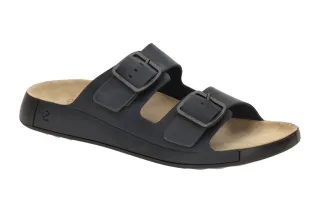 Ecco 50098402415 Herren Pantoletten Blau Ombre Echtleder Nubuck PU-Laufsohle