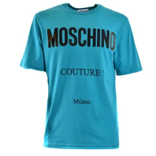 Moschino Couture - Grünes T-shirt Mit Glänzendem Logo
