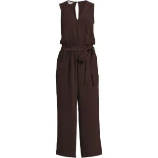 Creaseless 7/8-Jumpsuit für Damen, Damen, size: regular, Schwarz, Polyester, by Lands' End