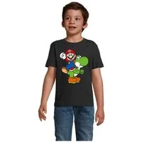 Blondie & Brownie T-Shirt Kinder Yoshi & Mario Konsole Retro Super Luigi