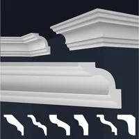 marbet design Stuckleiste, Innen- & Außenecke (1 Stück), XPS Styropor weiß - Deckenleisten Deckenabschlussleisten E-Leisten - (Innen- & Außenecke E-16)