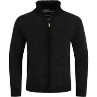 Allthemen Strickjacke mit Stehkragen Cardigan Uni Grobstrick Pullover