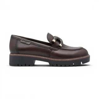 Tamaris Damen braune Leder-Loafer Komfortschuhe – 24740-47