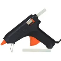 Diedrich Filmer GmbH Heißklebepistole 230V Heißklebepistole mit 2x 11mm Klebestifte, klebt Holz, Kunststoff, Textil, Karton, Keramik, Leder