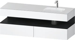 Duravit Qatego Einbauwaschtisch mit Konsolenwaschtischunterbau Weiß Matt 1600x550x600 mm - QA4796016 QA4796016180010