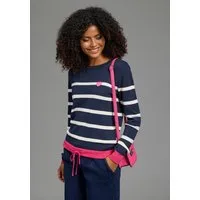 Laura Scott Strickpullover aus Feinstrick, figurumspielende Passform mit Bindeband und Herzmotiv