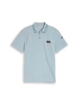 Tom Tailor - Poloshirt mit Ärmeltasche blue white two tone - Gr. - XXL