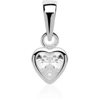 Unique Kettenanhänger Herzanhänger mit funkelndem Zirkonia aus 925er Silber SP0159