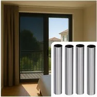 shop'n smile ideoon Sichtschutzfolie Sichtschutzfolie silber-matt 60x200cm Spiegelfolie mit UV-Schutz Sets, (4-St., 2er-Set & 4er-Set & 8er-Set), Spiegelfolie, UV-Schutz, wärme- und hitzereduzierende Filterschicht