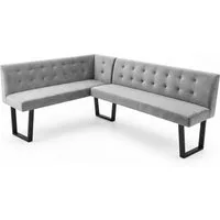 Jiexi Eckbank Ecksofa mit ausziehbarem Esstisch und Bank 180/228cm dickes Sitzkissen
