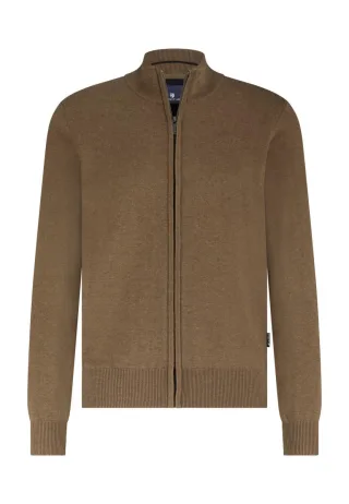 State of Art - Cardigan mit Reißverschluss braun - Gr. - S