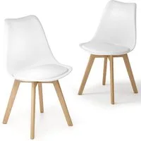 Blishom Esszimmerstuhl Esszimmerstuhl 2er-Set, Buchenholz & PVC, 40x47x80 cm (2 St)
