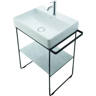 Duravit DuraSquare Möbel-Waschtisch 2353500041 50 x 47 cm, ohne Überlauf, mit Hahnlochbank, 1 Hahnloch, weiß