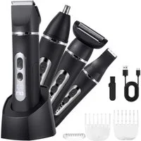 HATTEKER Körperrasierer HT-597, Set, Haarschneider, Bartschneider, Nasenhaarschneider, 4-in-1 Multifunktions-Trimmer