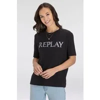Replay T-Shirt mit Markenprint vorne