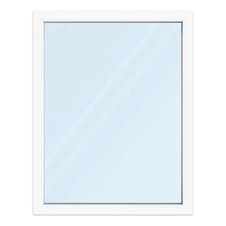 Fenster 110x140 cm, Kunststoff Profil aluplast IDEAL® 4000, Weiß, 1100x1400 mm, einteilig festverglast, 2-fach Verglasung, individuell konfigurieren