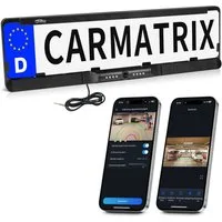 CARMATRIX D43 Rückfahrkamera (Auto WLAN Funk Rückfahrsystem im Nummernschild Kennzeichenhalter, Rückfahrkamera Digital kabellose Einparkhilfe zum nachrüsten APP)