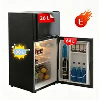 FOHERE Kühlschrank Kühl-Gefrierkombinationen, Kühlschrank 90L, Verstellebare Ablage und Füße, mit 2 Wechselbare Tür BCD-90, 84,5 cm hoch, 50.5 cm breit