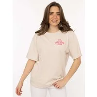 Zwillingsherz T-Shirt "Feel Good Club" Rundhals, einfarbig, kleine Stickerei vorne