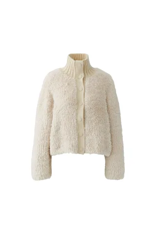 Oui - Strickjacke whitecap gray - Gr. - 40