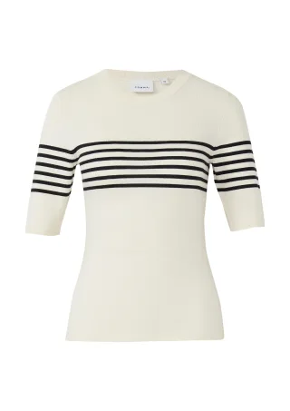 comma - Strickpullover creme/schwarz - Gr. - 44