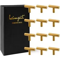 heimzeit Möbelgriff Möbelknopf Schrankknopf Edelstahl (Set, 12-St), für Schubladen, Türen und Kommoden, inkl. Schraube