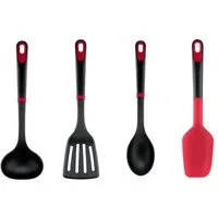 Tefal Kochbesteck-Set Ingenio+ (Set, 4-tlg), Silikon-Sicherheitsring, hitzebeständig bis 230°C, spülmaschinenfest