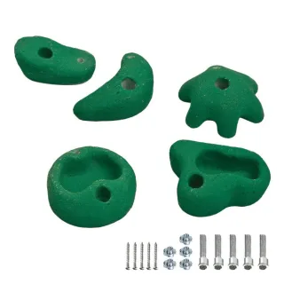 5 Klettersteine 120 mm für Kletterwand - Wetterfestes Kletterzubehör Set inkl. Schrauben für Kinder - Stabiles Kletterset in Gelb mittel - Wickey