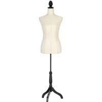 Semplix Schneiderpuppe - Torso, dekorativ mit Leinenbezug, höhenverstellbar