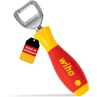 Wiha Flaschenöffner SoftFinish® (04703), Werkzeuggriff, Geschenk für Männer, für Werkstatt, Kneipe, Keller