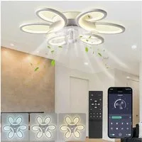 Rosnek Deckenventilator mit Beleuchtung, Fernbedienung, Dimmbar & Timer, reversibel, 65 cm, 6 Windstufen, 3 Lichtfarben, Timer, für Wohn- & Schlafzimmer
