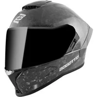 Bogotto Motorradhelm Phantom Forged Carbon Helm, vorbereitet für Kommunikationssystem,Notfallsystem-Polsterung (EQ